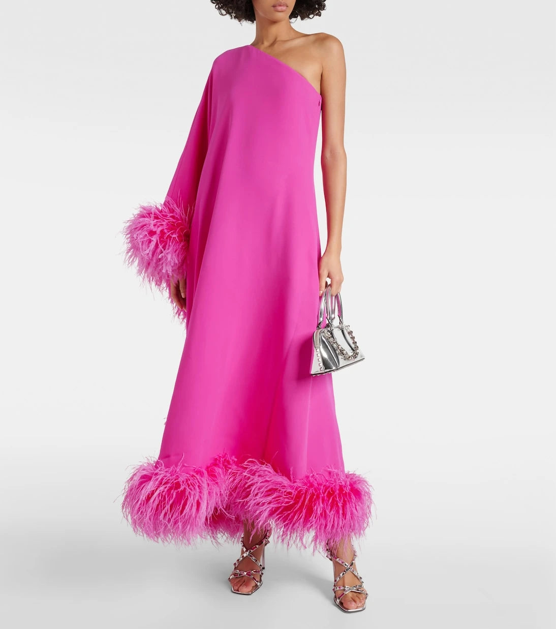 Valentino - Cady Couture feather-trimmed silk gown