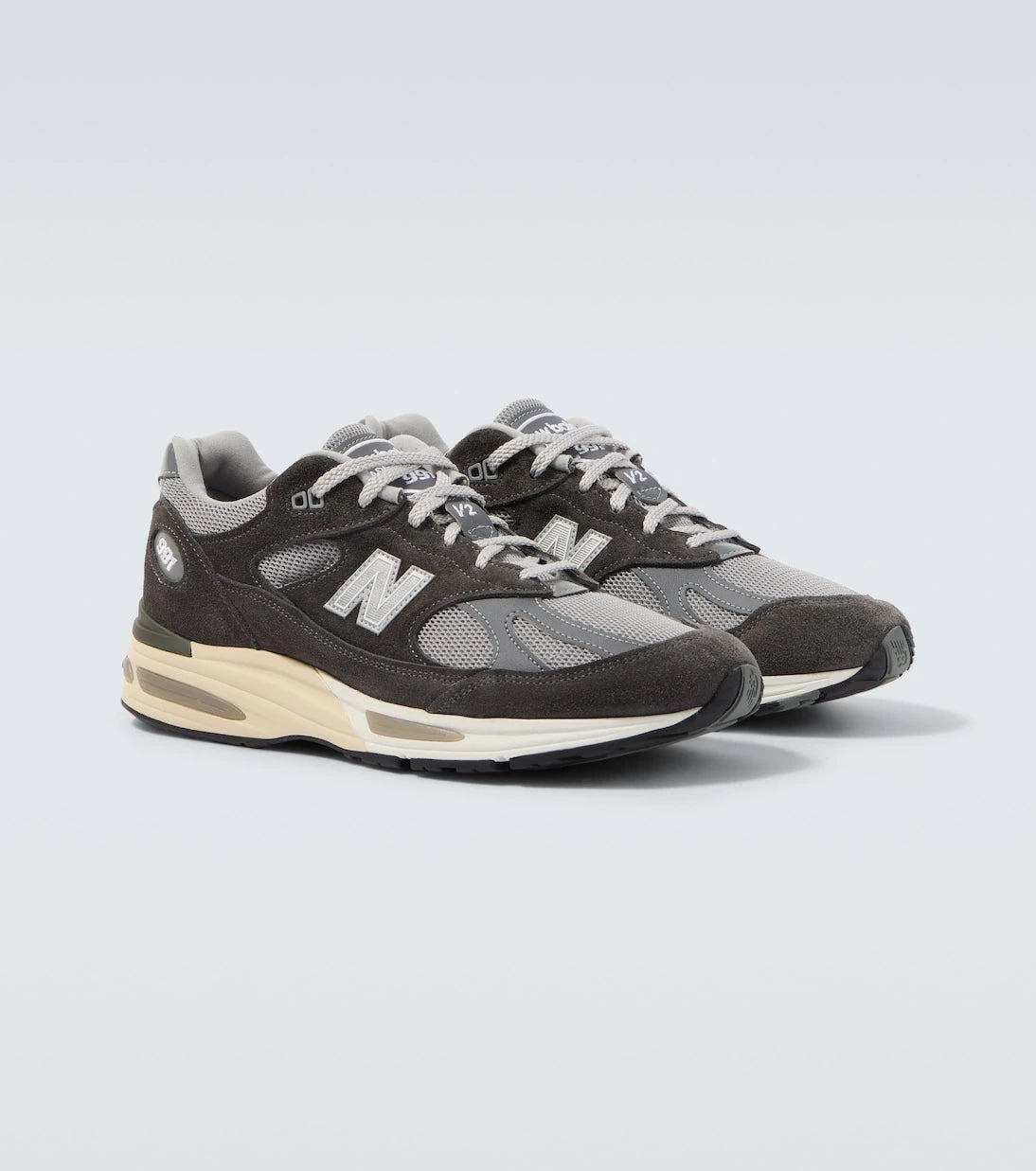 New Balance - 991v2 suede-trimmed sneakers