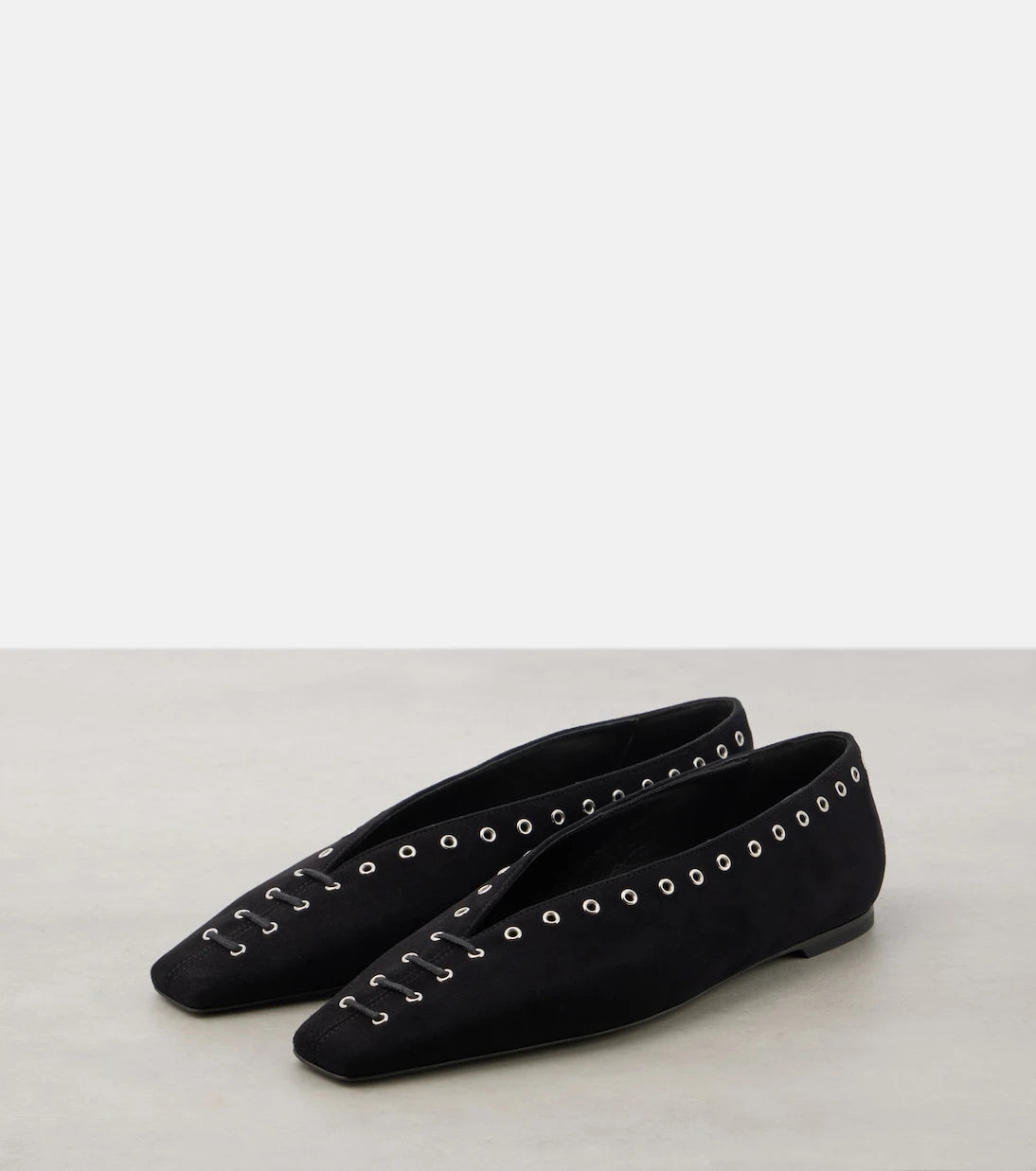 Toteme - Suede lace-up ballet flats
