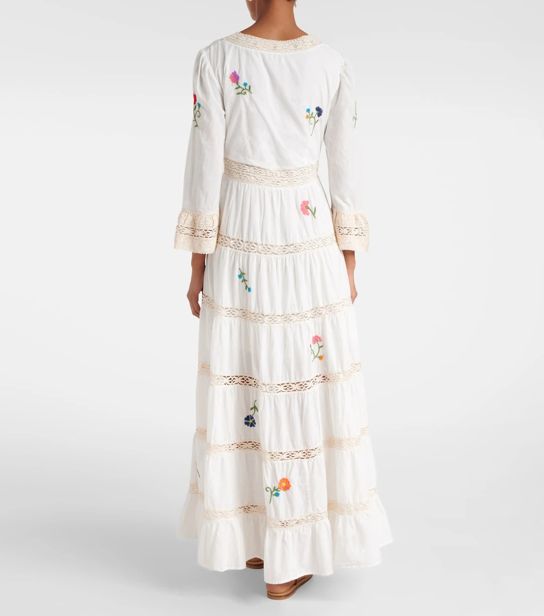 Rixo - Regine embroidered tiered cotton maxi dress