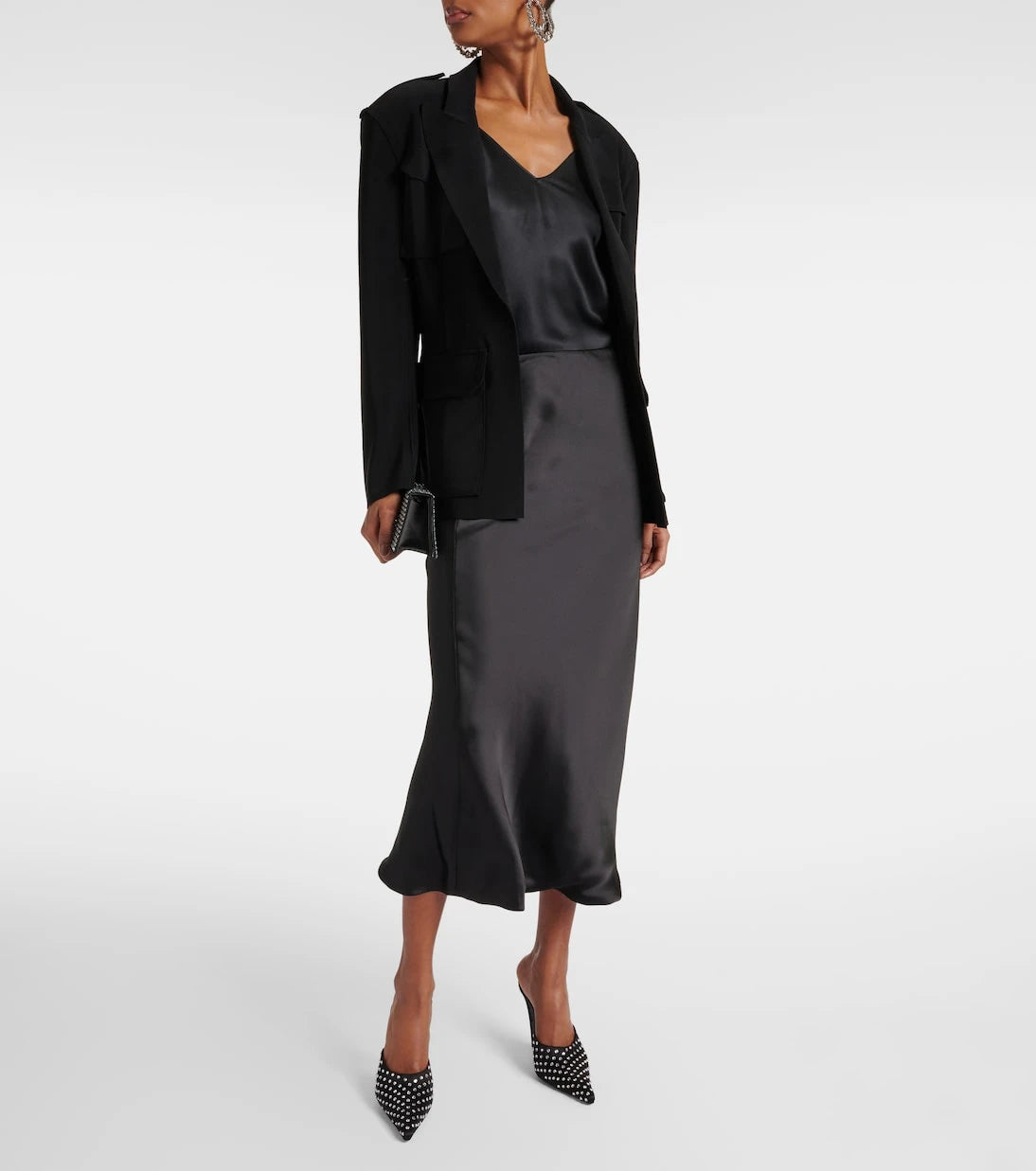 Norma Kamali - High-rise satin maxi skirt