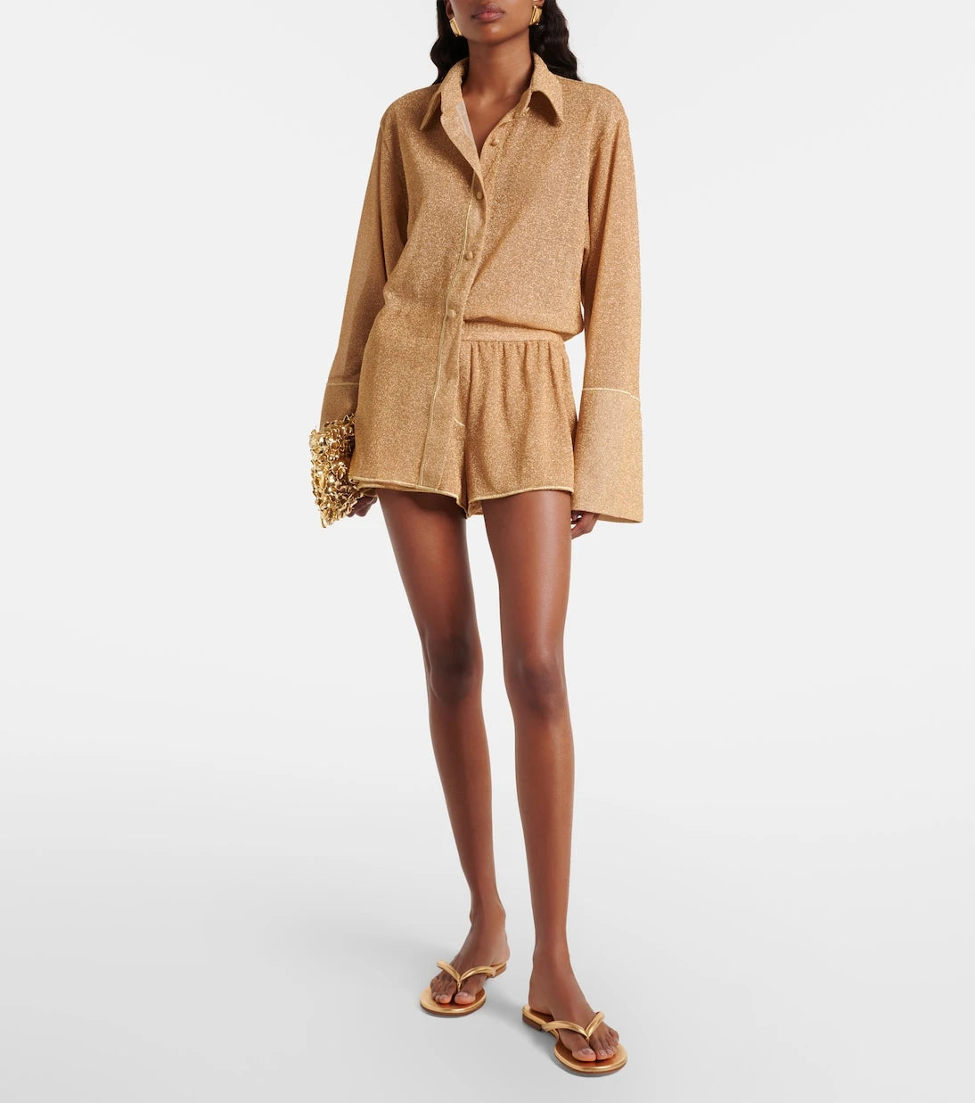 Oséree - Lumière lamé shorts