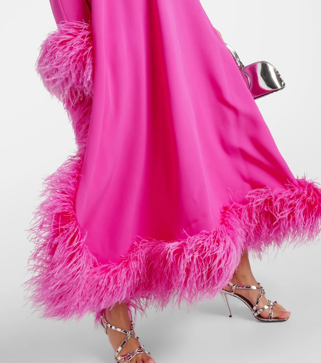 Valentino - Cady Couture feather-trimmed silk gown