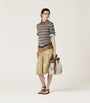 Miu Miu Brown Cotton Striped T-Shirt