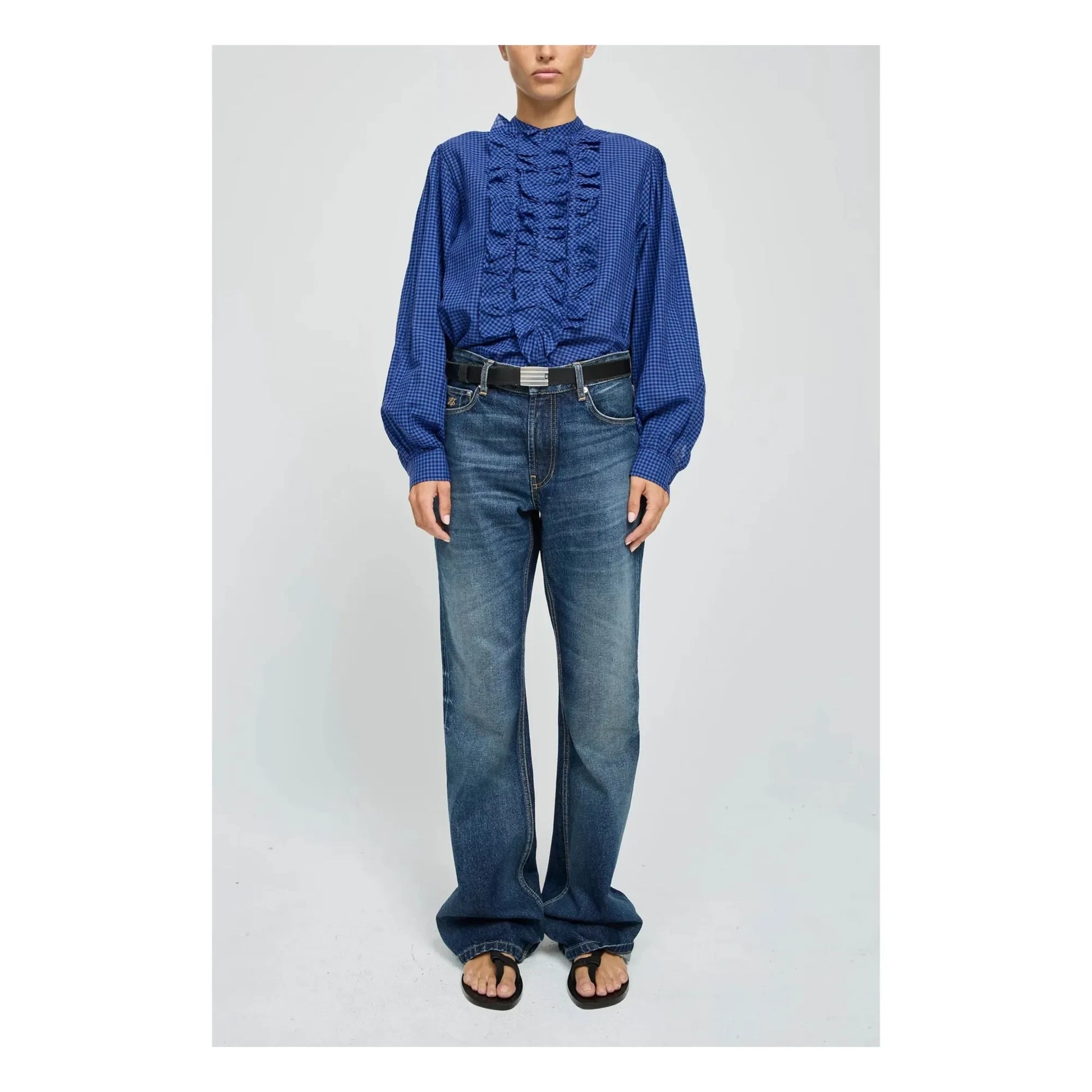 Laurence Bras - Magrita Cotton Gingham Blouse | Blue