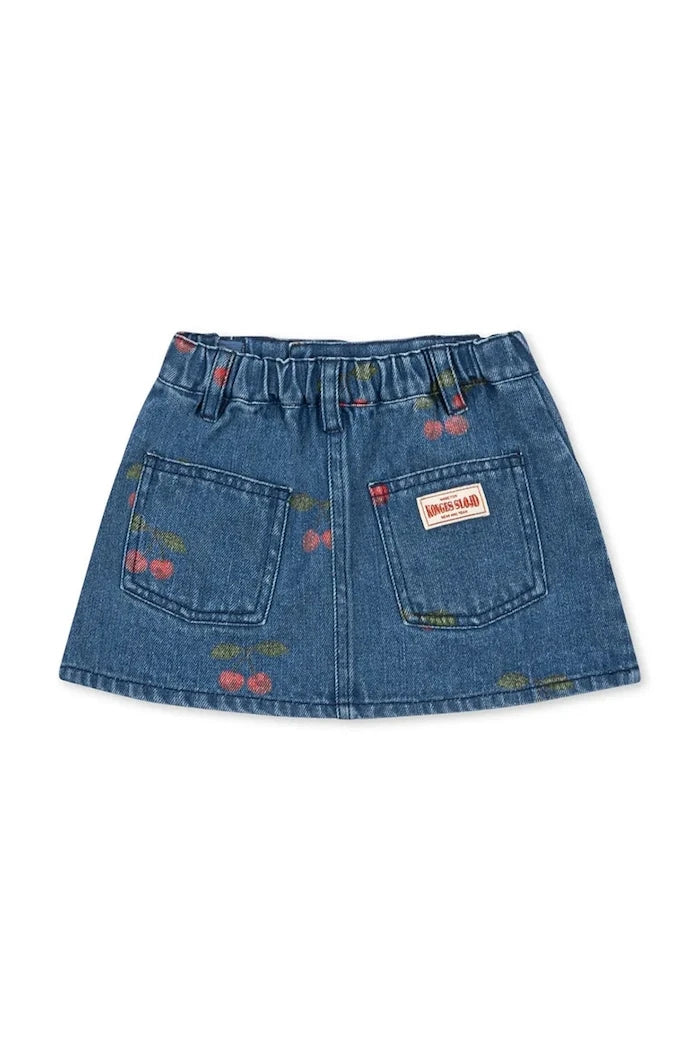 Konges Sløjd denim trapez etek MAGOT PRINTED SKIRT GOTS