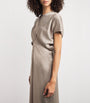 Toteme Beige Satin Slouch-Waist Midi Dress