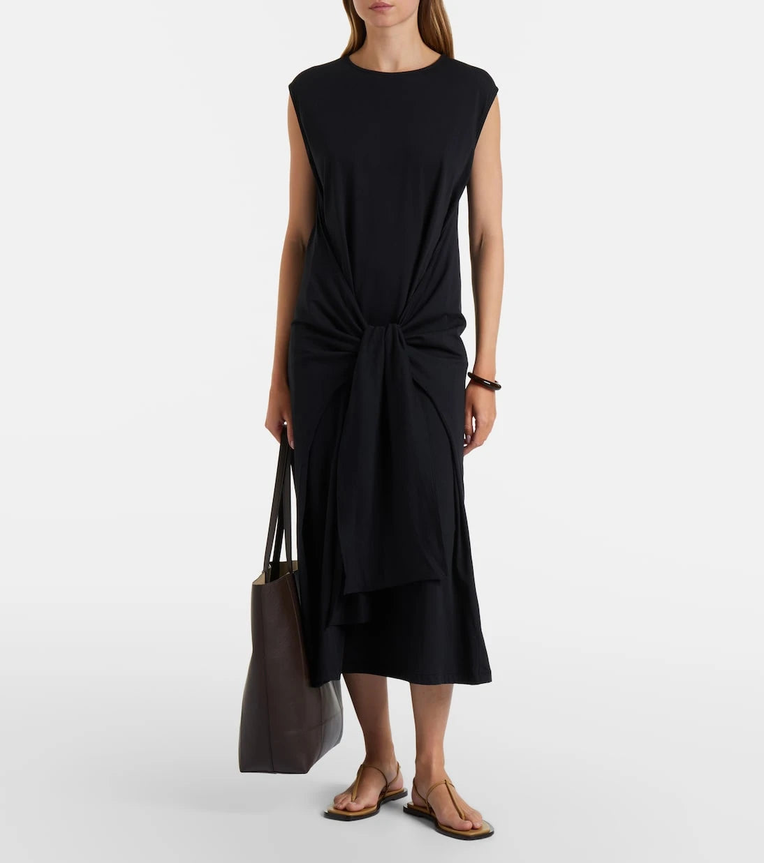 Toteme - Gathered cotton jersey midi dress