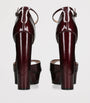 Casadei Burgundy Patent Leather Flora Platform Heels 140