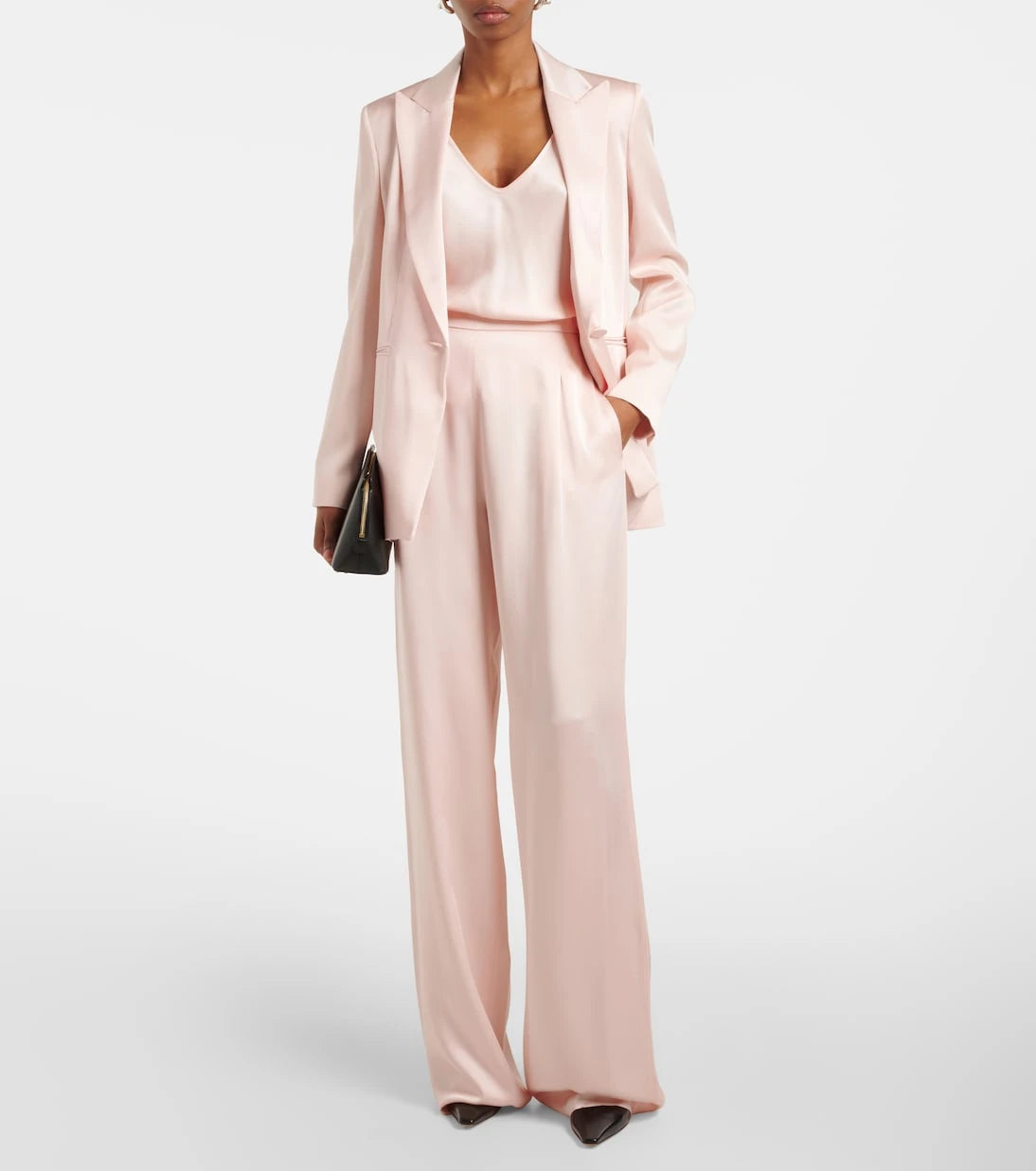 Max Mara - بنطلون ايتي بقصة أرجل واسعة من الساتان