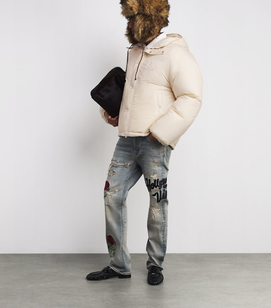 AMIRI White Down Logo-Detail Unchanneled Puffer Jacket