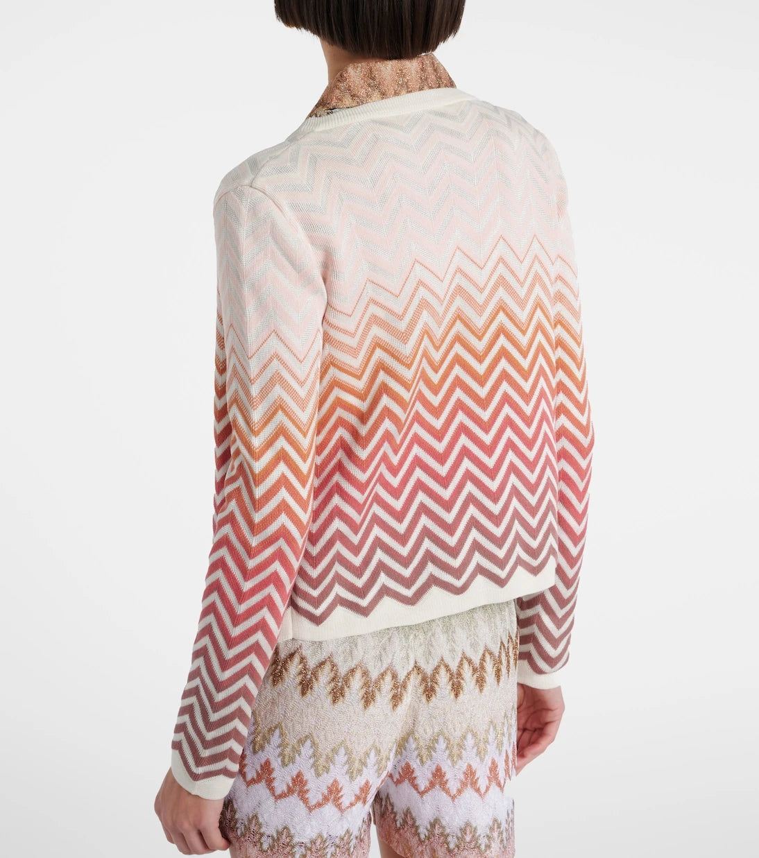 Missoni - سترة كارديغان قطنية مخلوطة بنمط متعرج