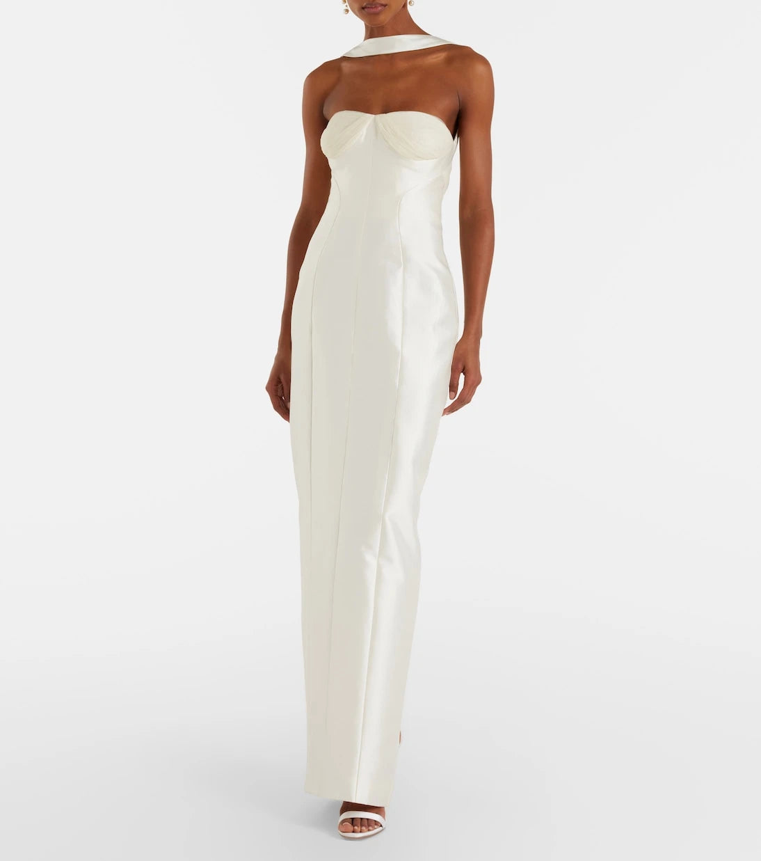 Danielle Frankel - Bridal Lette wool and silk bustier gown