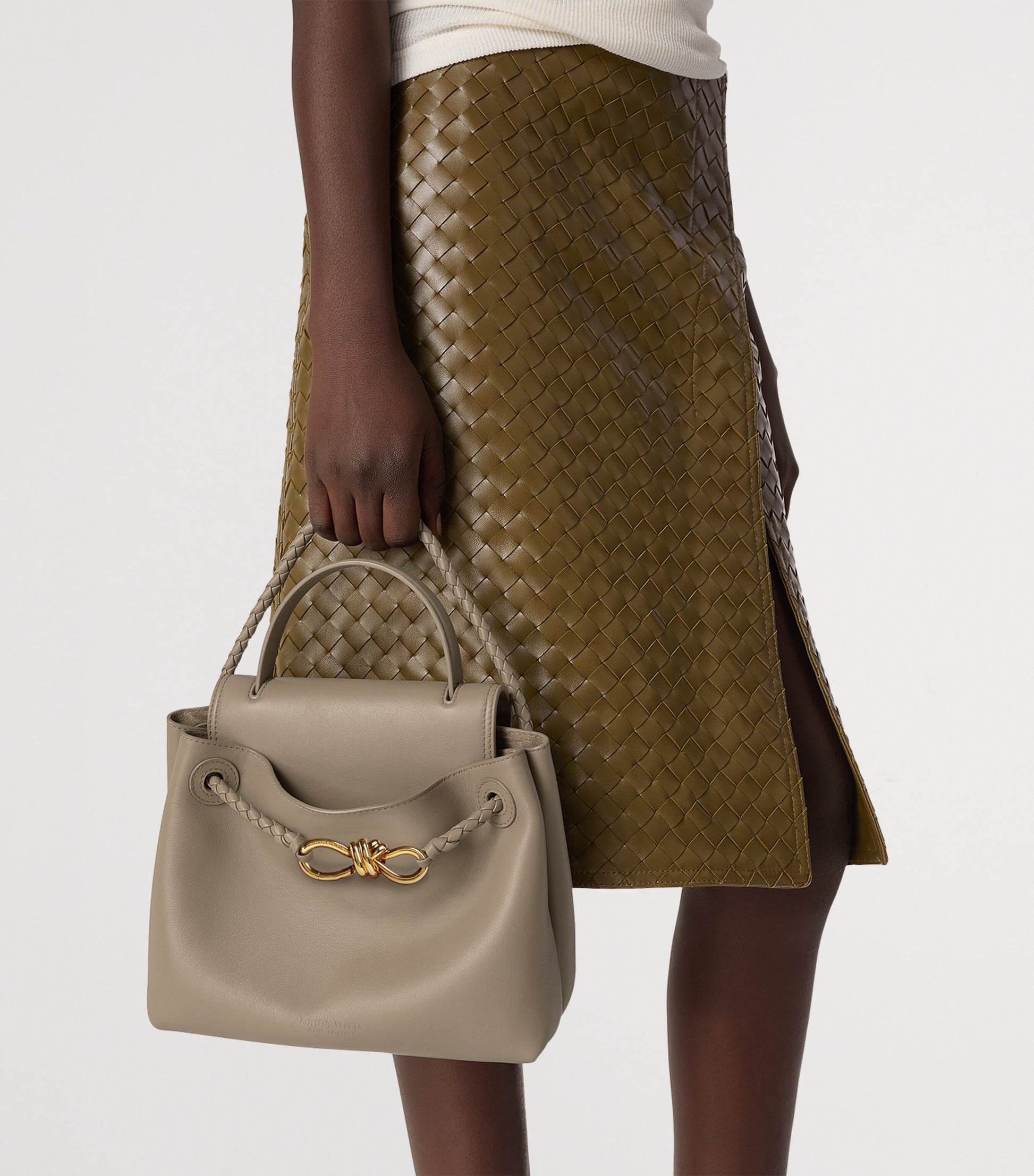 Bottega Veneta Grey Small Leather Ciao Ciao Tote Bag