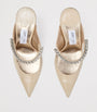 Jimmy Choo Gold Bing 100 Calfskin Heeled Mules