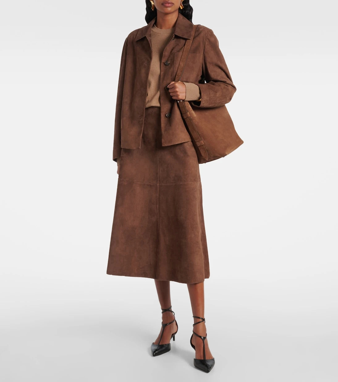 'S Max Mara - Suede midi skirt
