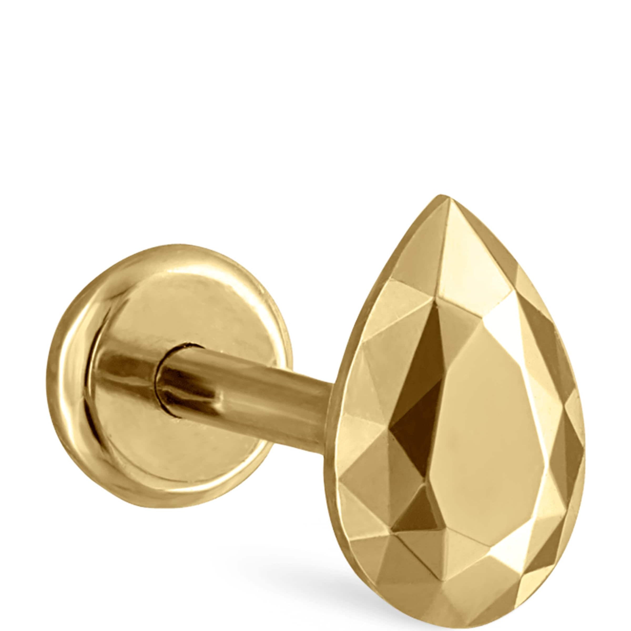 Faceted Pear Threaded Stud Earring (5.5mm)