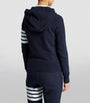 Navy 4-Bar Zip-Up Hoodie