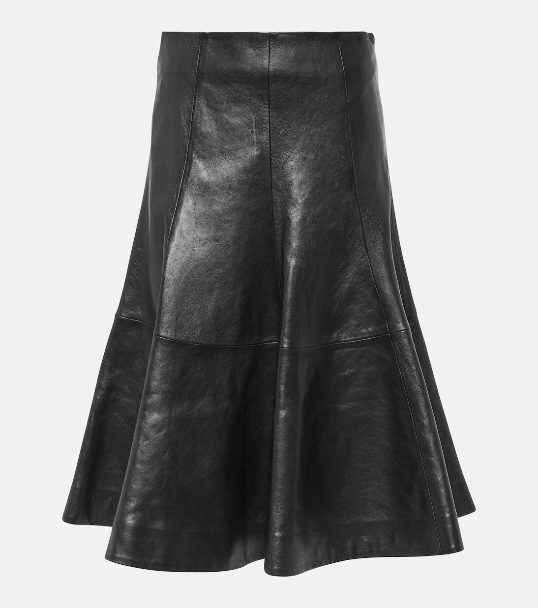 Khaite - The Lennox leather midi skirt