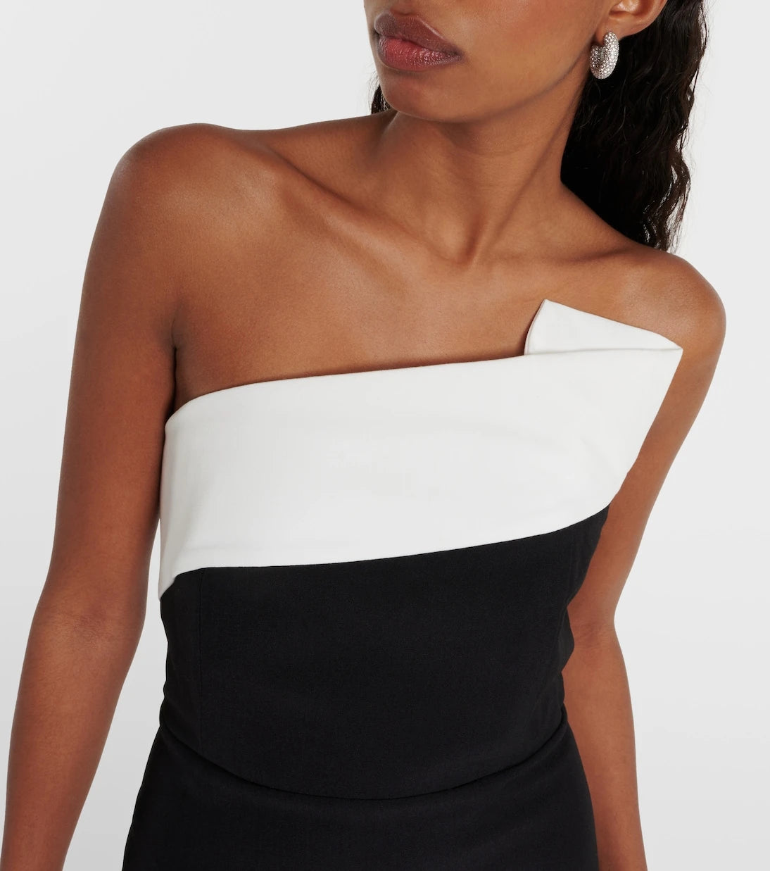 Roland Mouret - Strapless crêpe midi dress