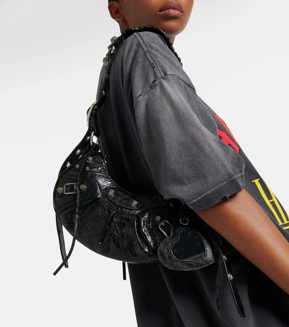 Balenciaga - حقيبة كتف Le Cagole XS من الجلد