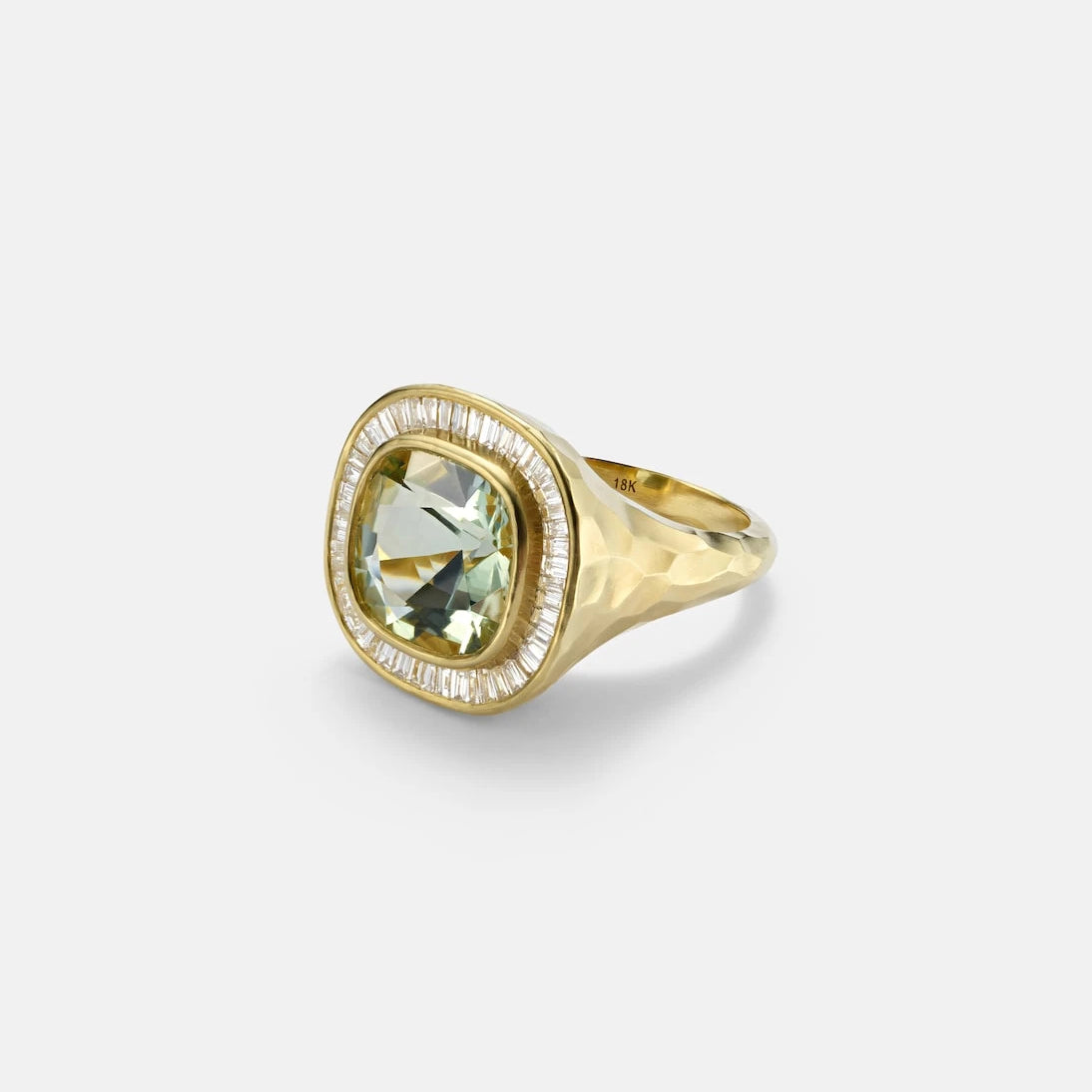 Octavia Elizabeth - Chroma 18kt gold ring with diamonds and beryl