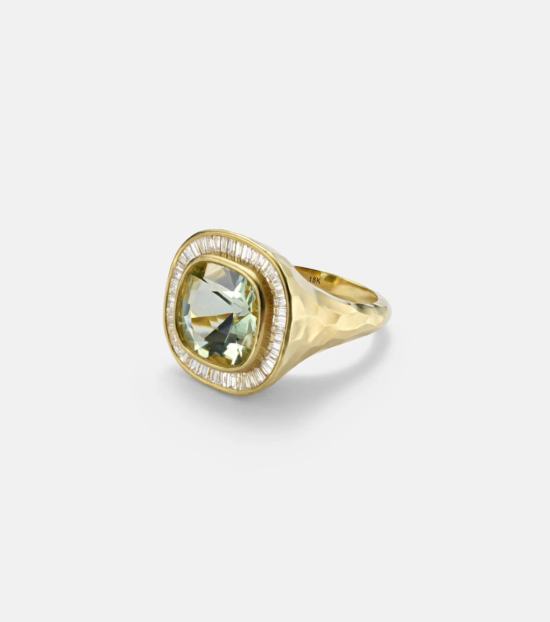 Octavia Elizabeth - Chroma 18kt gold ring with diamonds and beryl