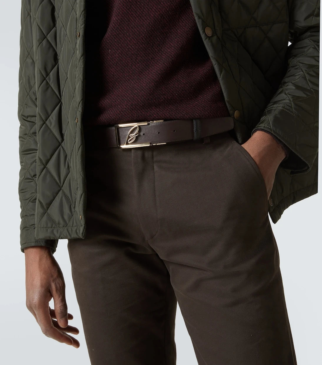 Brioni - Logo leather belt