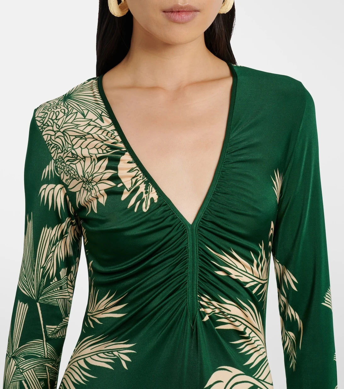 Johanna Ortiz - Printed ruched jersey midi dress