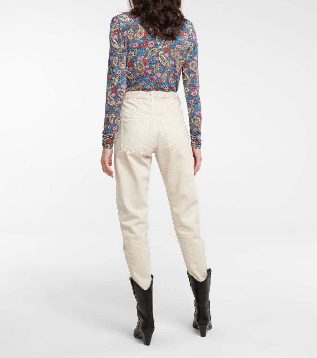 Marant Etoile - بنطلون جينز Tilly بقصة مستقيمة وخصر مرتفع