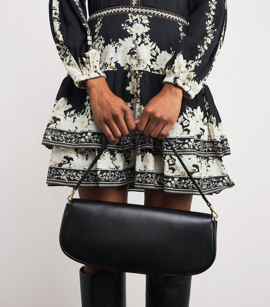 Alice+Olivia Black Cotton Valencia Mini Dress