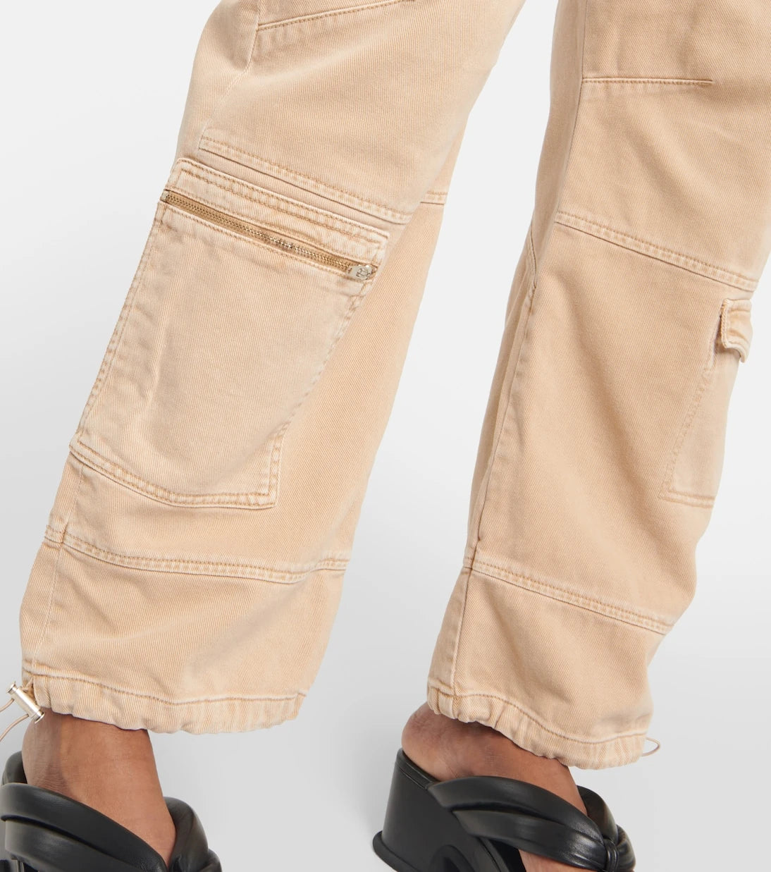 Sportmax - High-rise wide-leg denim cargo pants