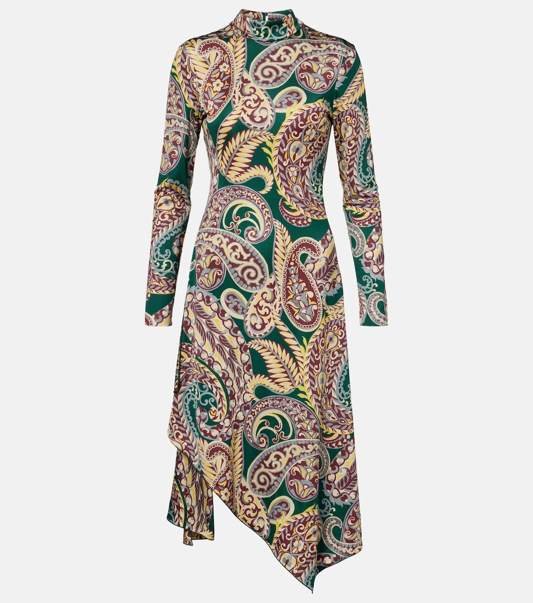 Etro - Paisley asimetrik midi elbise