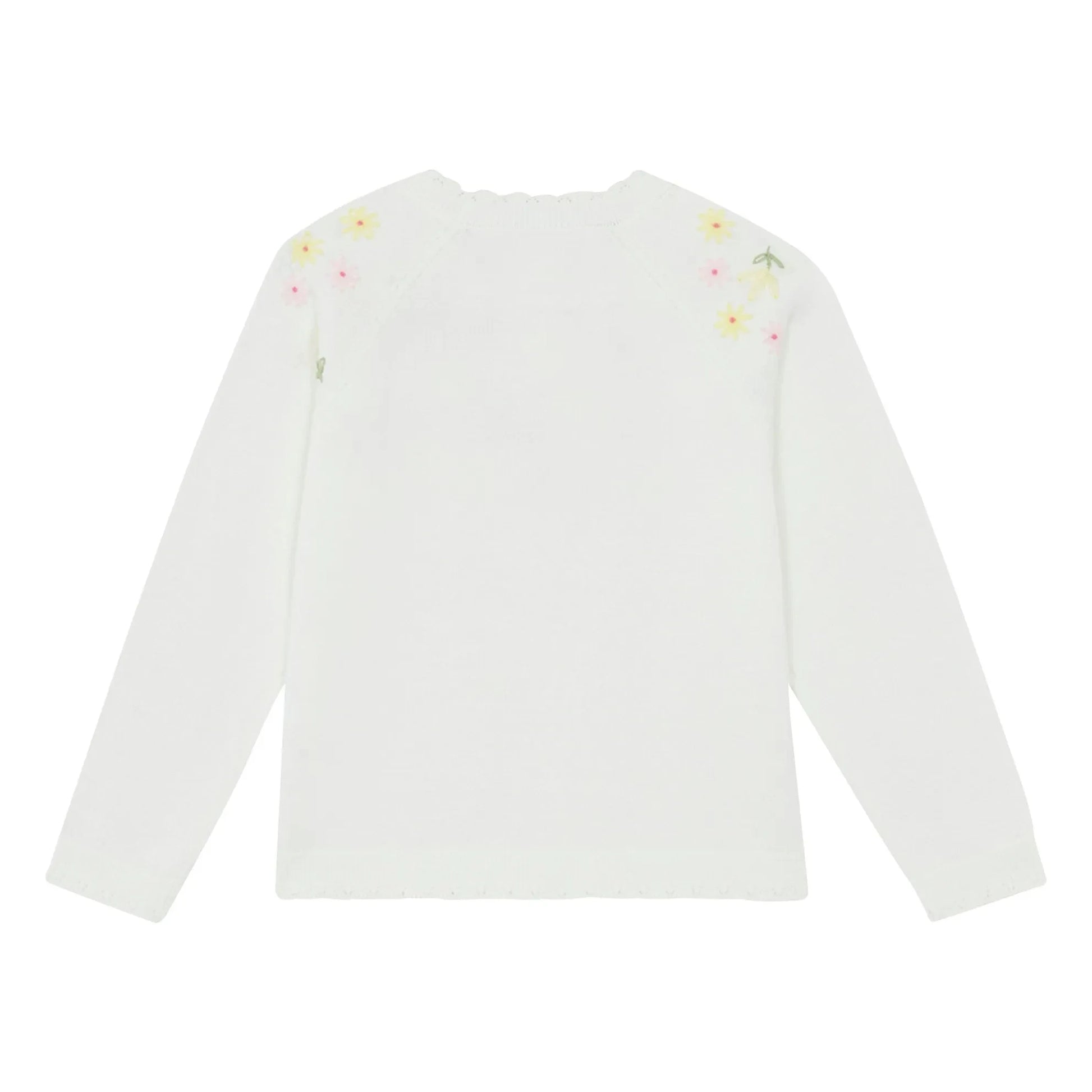 Tartine et Chocolat - Flower Embroidered Sweater | Ecru