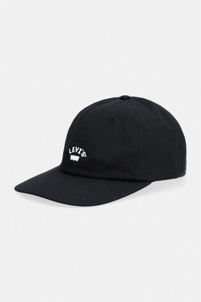 Памучна шапка с козирка Levi's LAZY GIRL LOGO