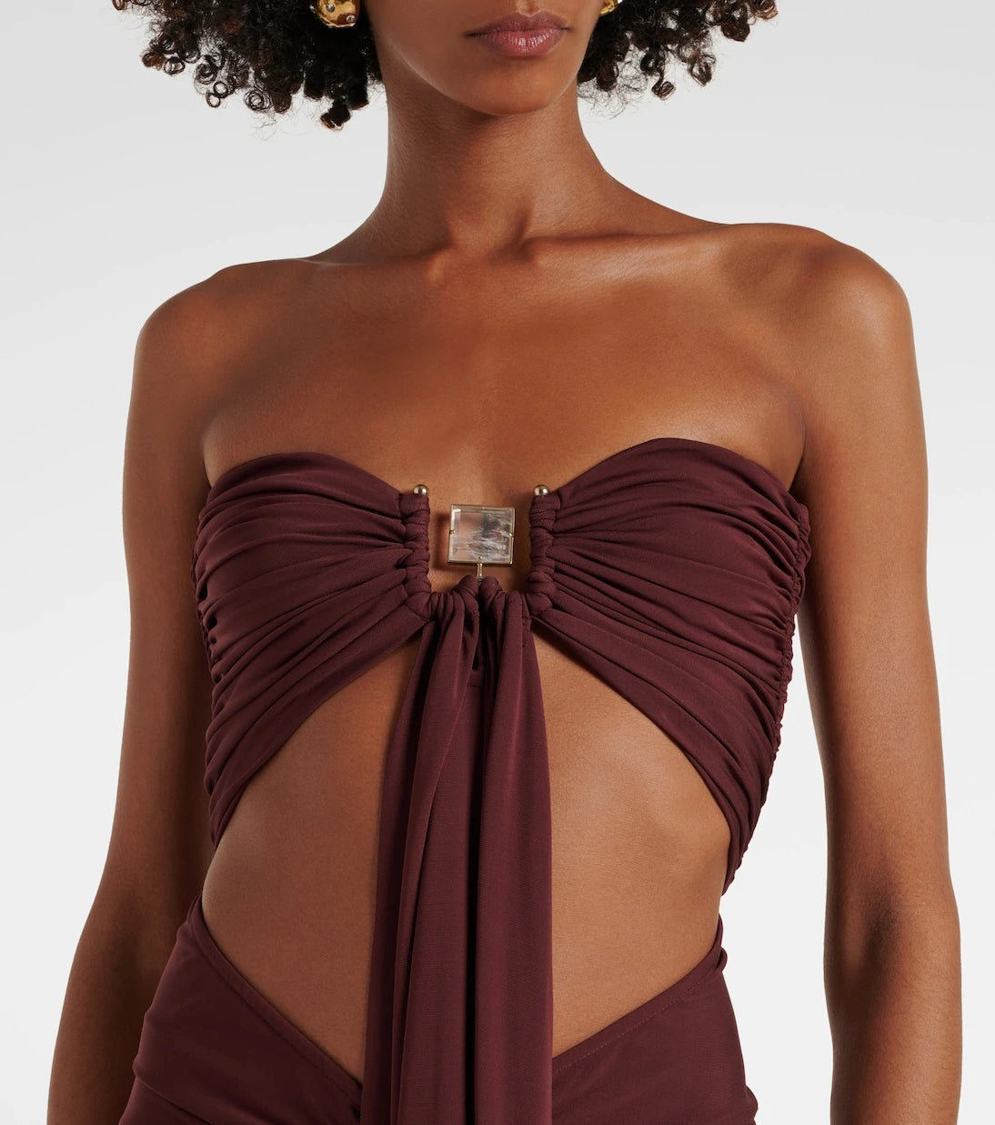 Christopher Esber - Bezel Quartz cutout strapless jersey gown