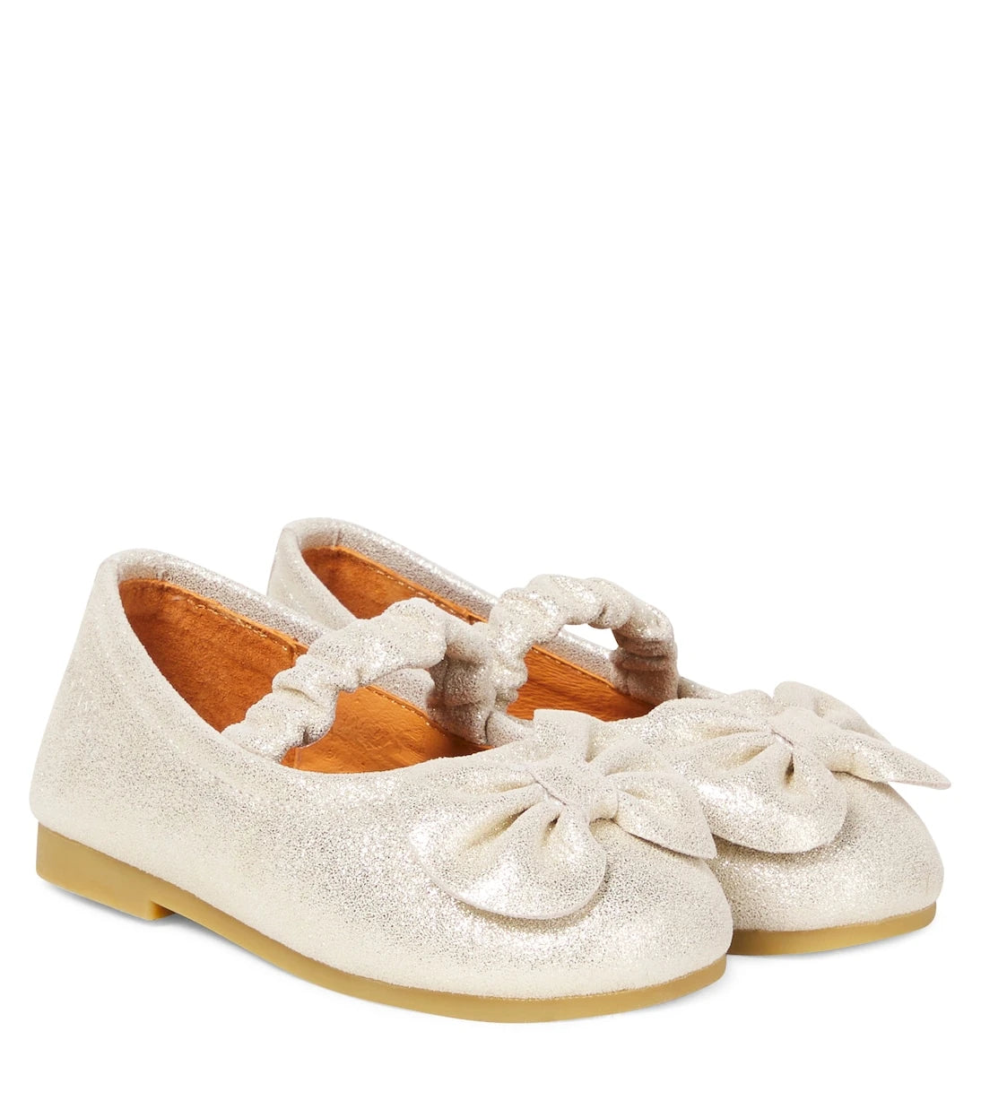 Donsje - Mylah bow-detail glitter leather ballet flats