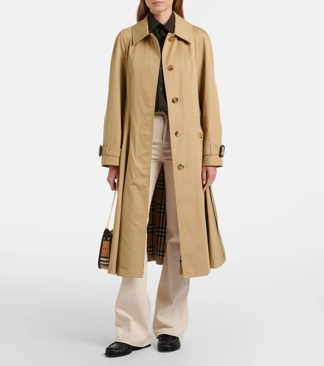 Burberry - حقيبة كتف صغيرة بنقشة مربعات بربري هايلاند