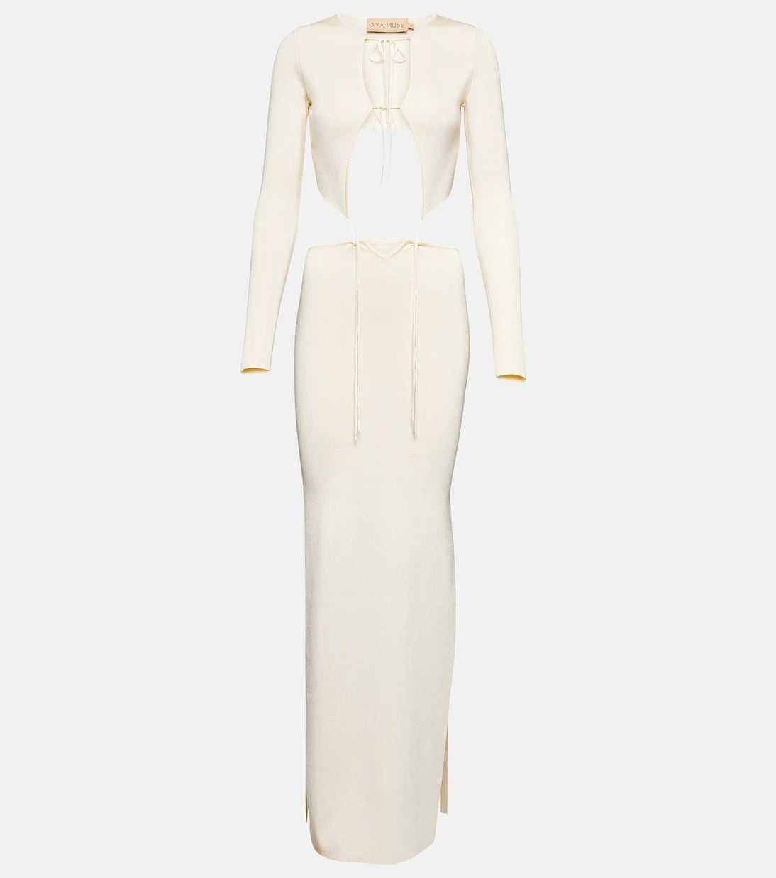 Aya Muse - Ribbed-knit cutout maxi dress