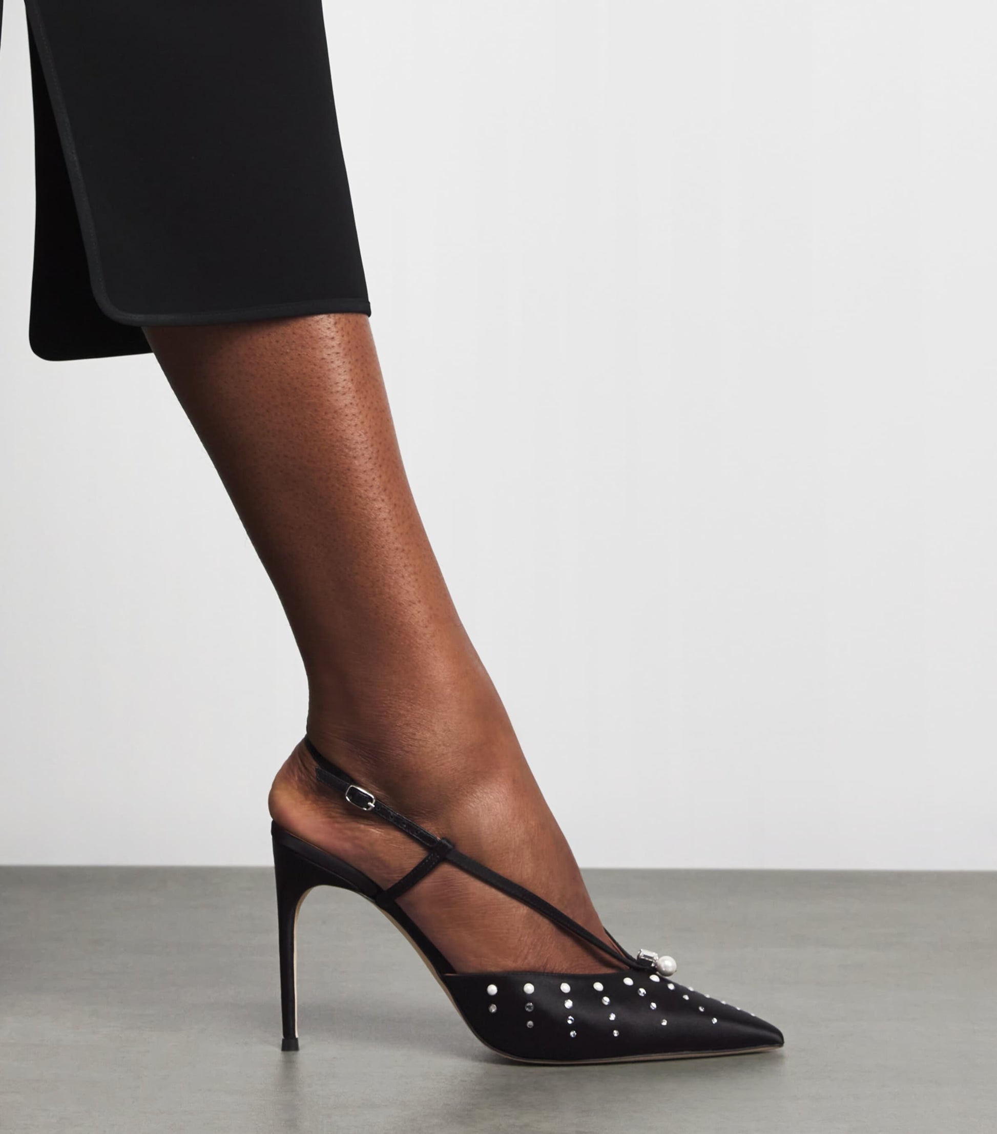 Satin Moore Slingback Pumps 90