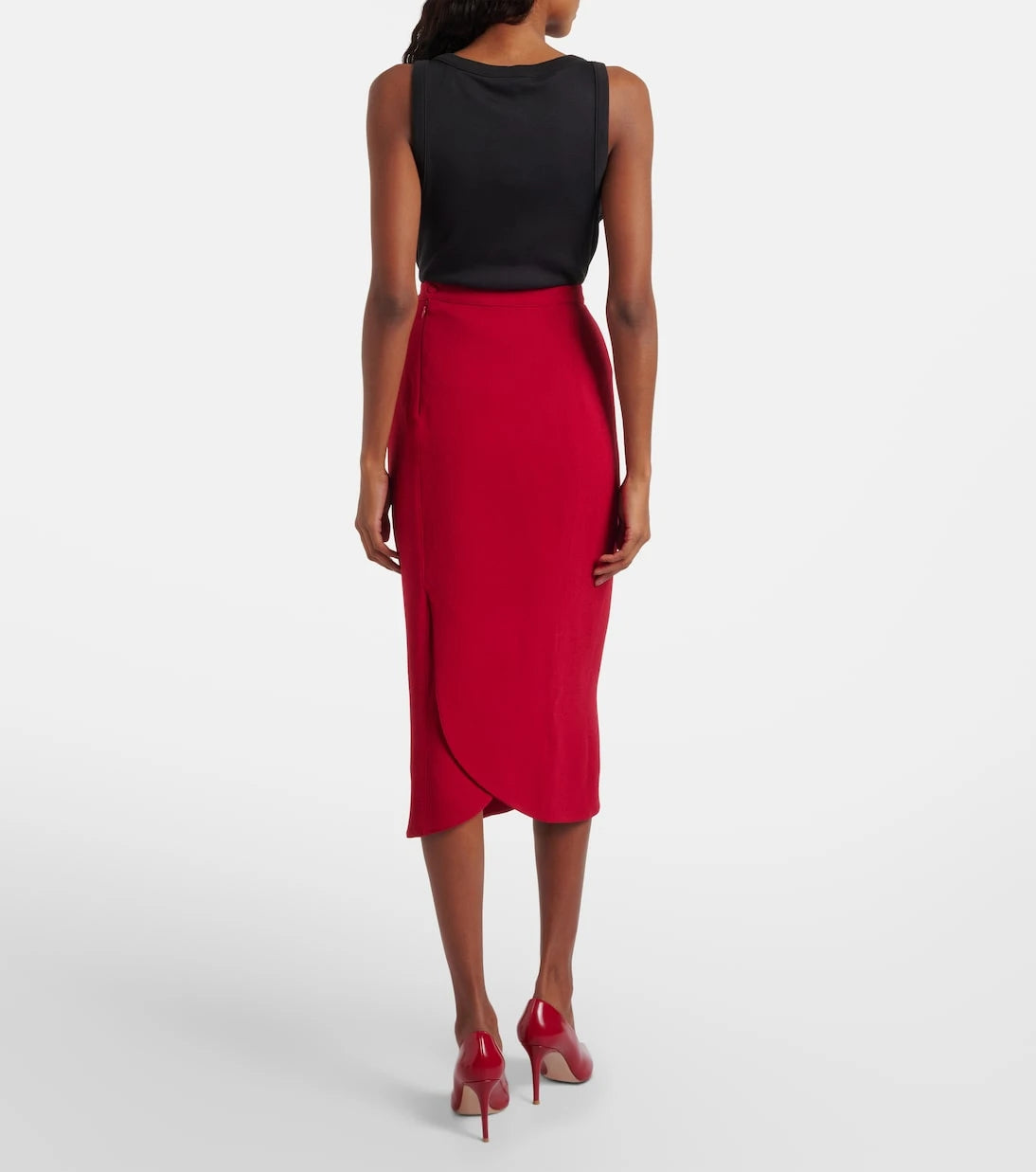 Mugler - re/edit virgin wool high-rise pencil skirt
