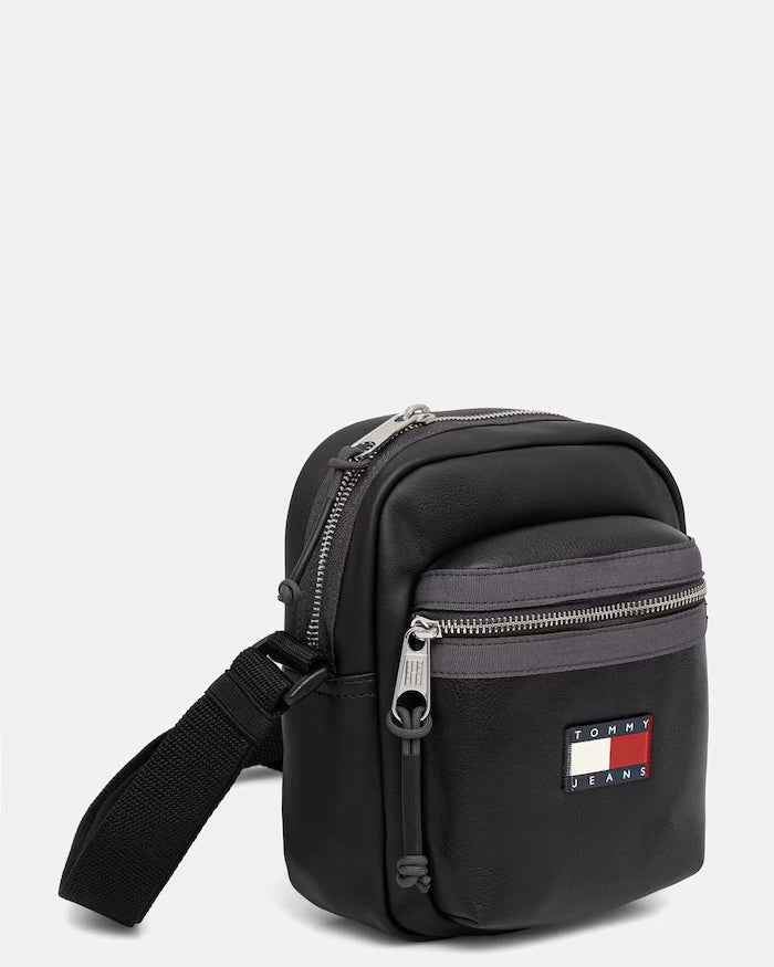 Tommy Jeans erkek suni deri omuz çantası