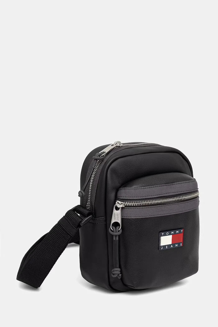 Tommy Jeans erkek suni deri omuz çantası