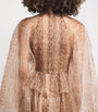 Zimmermann Brown Silk Memento Smocked Flutter Maxi Dress