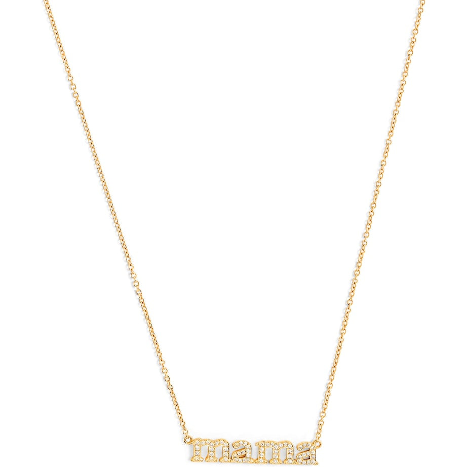 Yellow Gold and Diamond Mama Necklace