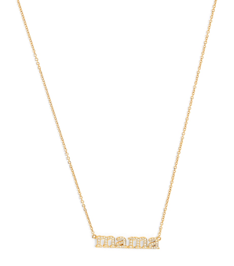 Yellow Gold and Diamond Mama Necklace