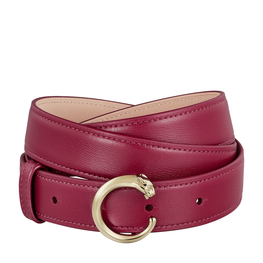 Red Leather Panthère de Cartier Belt (75cm)
