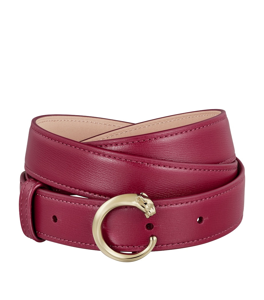 Red Leather Panthère de Cartier Belt (75cm)