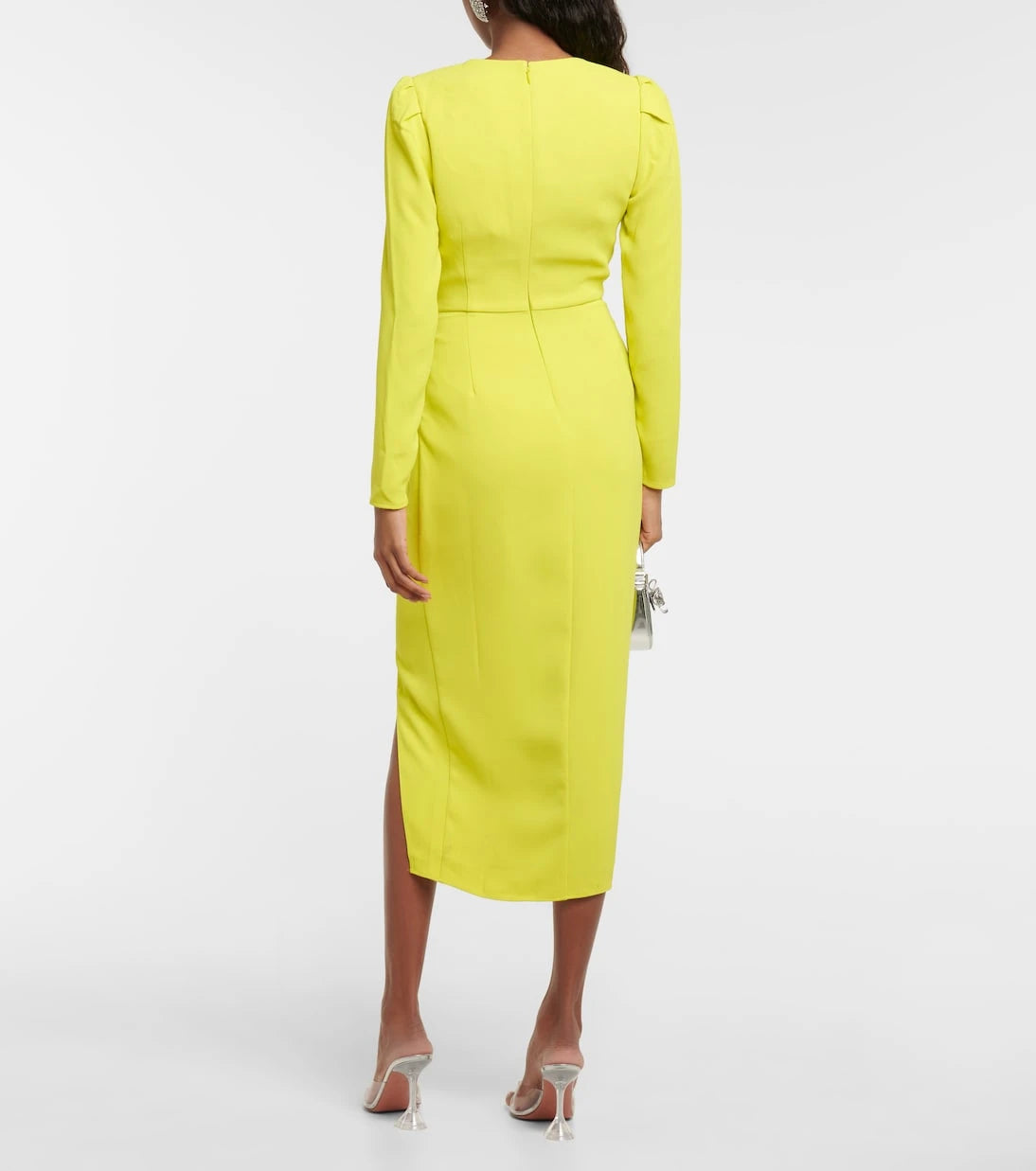Self-Portrait - Ruched crêpe midi dress