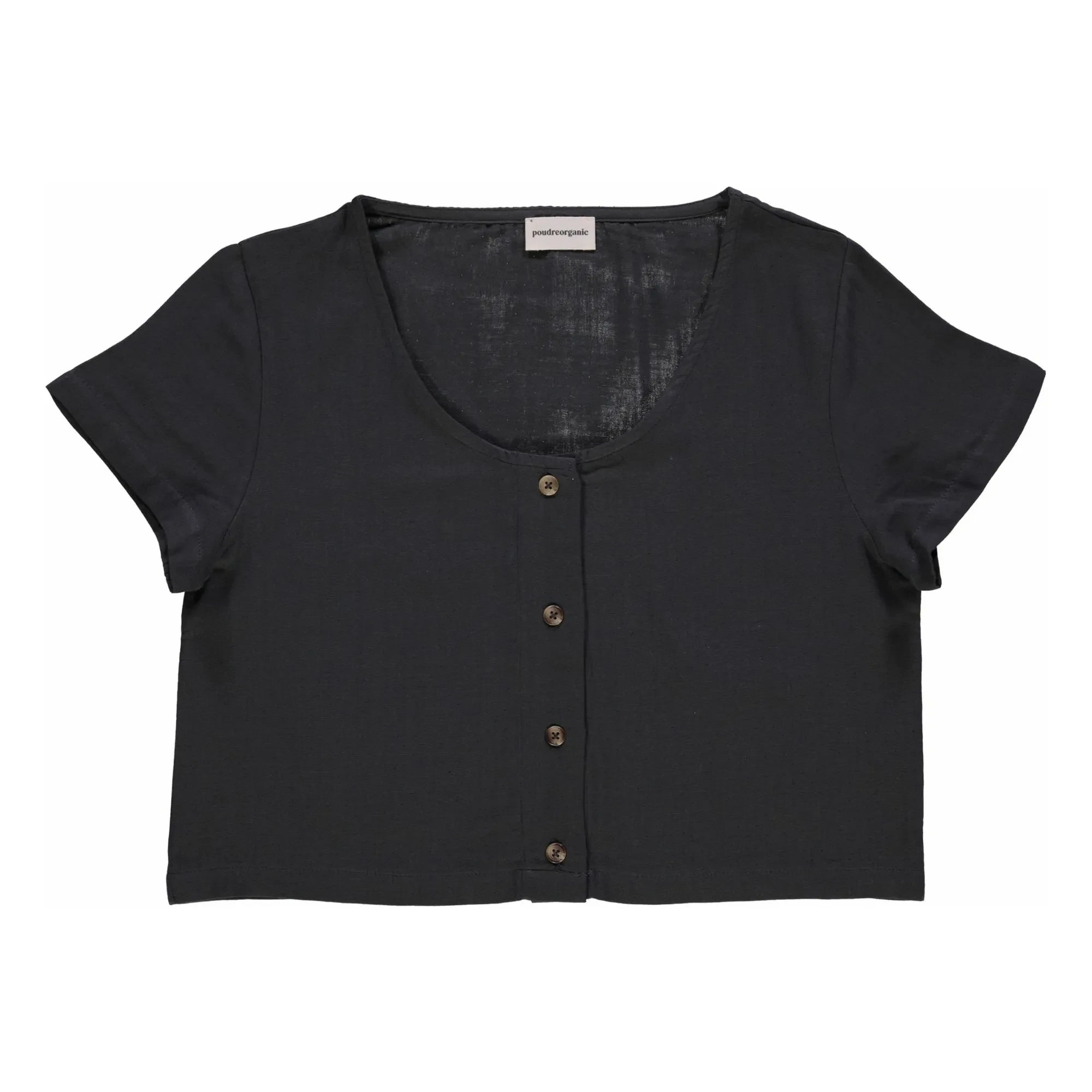 Poudre Organic - Freesia Double Cotton Gauze Blouse - Women's Collection | Black